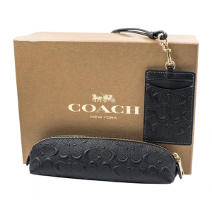 Set Porta Credencial y Lapicera Coach Negro CF467