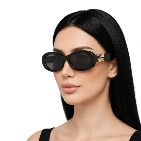 Lentes Miu Miu Ovalados Negro SMU06Z